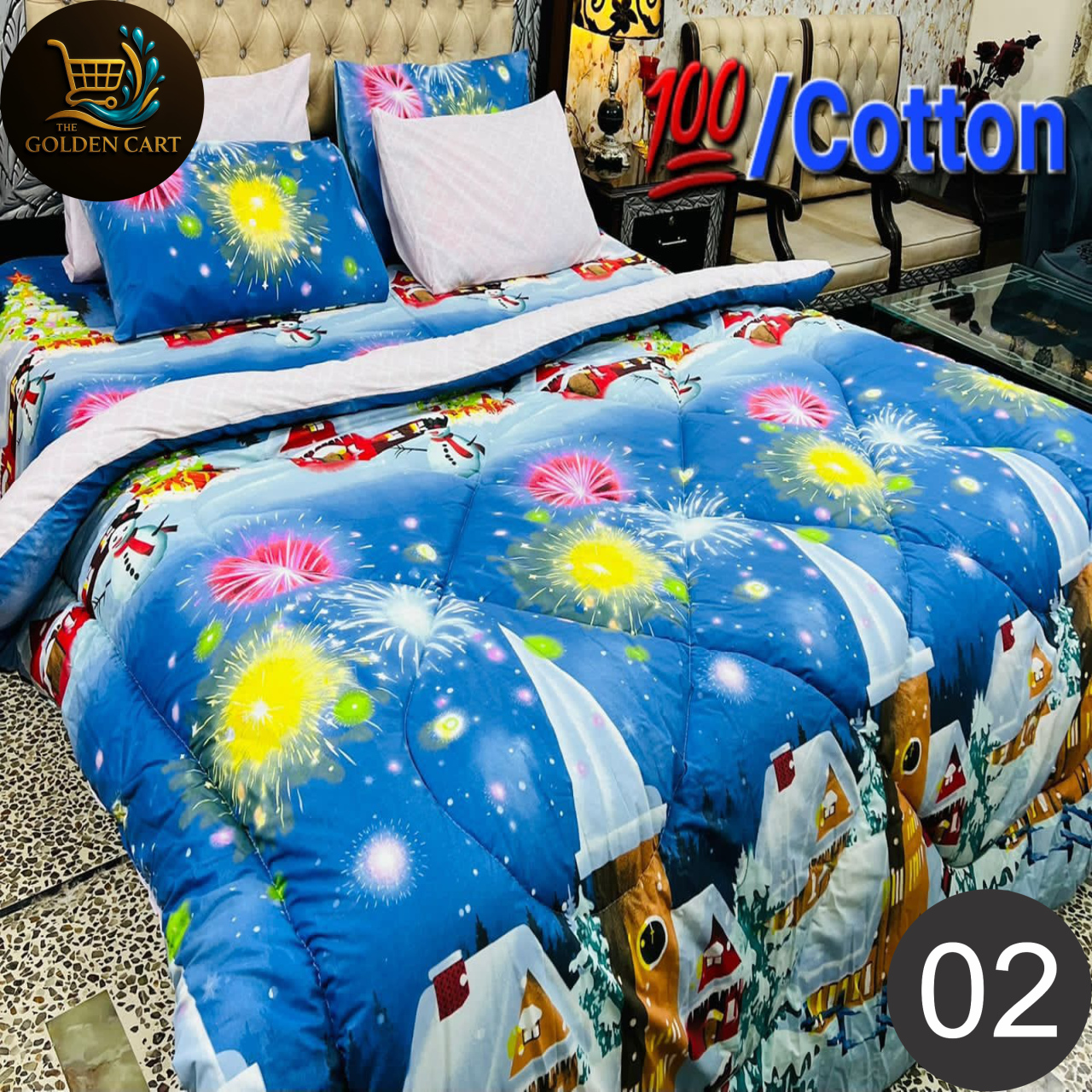 Vicko - Pure Cotton Vicky Razai Set - Export Quality [SET A]