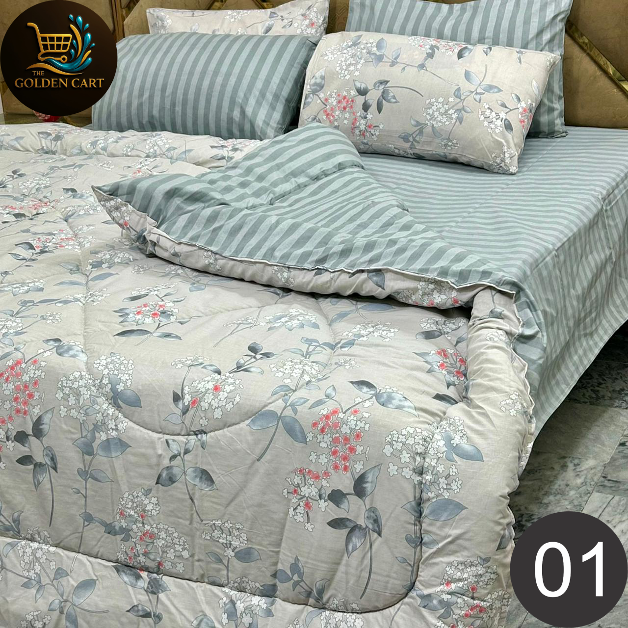 Comfora - 6pc Vicky Cotton Razai Set - Export Quality [SET B]