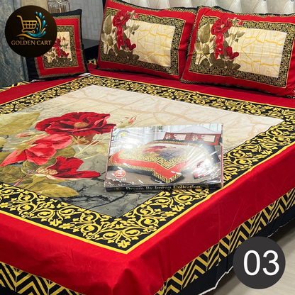 DREAMLAND 4 PCS - 3D PANAL BEDSHEET - CRYSTAL COTTON