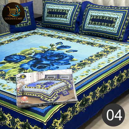 DREAMLAND 4 PCS - 3D PANAL BEDSHEET - CRYSTAL COTTON