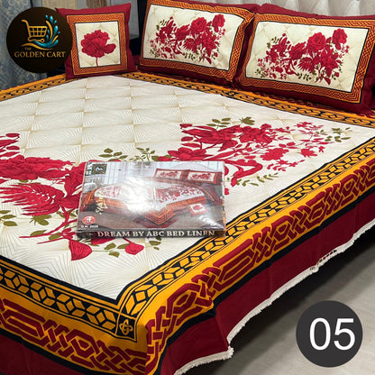 DREAMLAND 4 PCS - 3D PANAL BEDSHEET - CRYSTAL COTTON