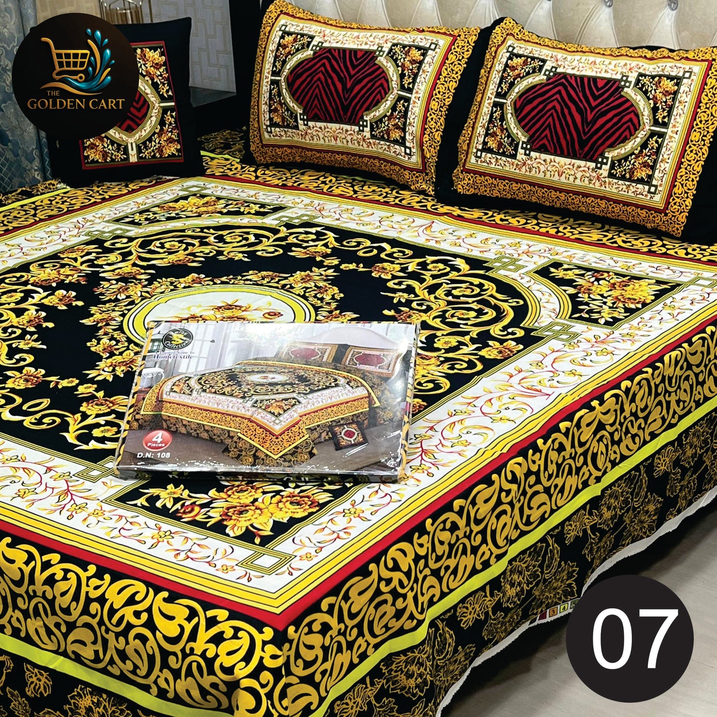 DREAMLAND 4 PCS - 3D PANAL BEDSHEET - CRYSTAL COTTON
