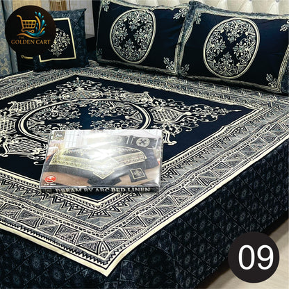 DREAMLAND 4 PCS - 3D PANAL BEDSHEET - CRYSTAL COTTON