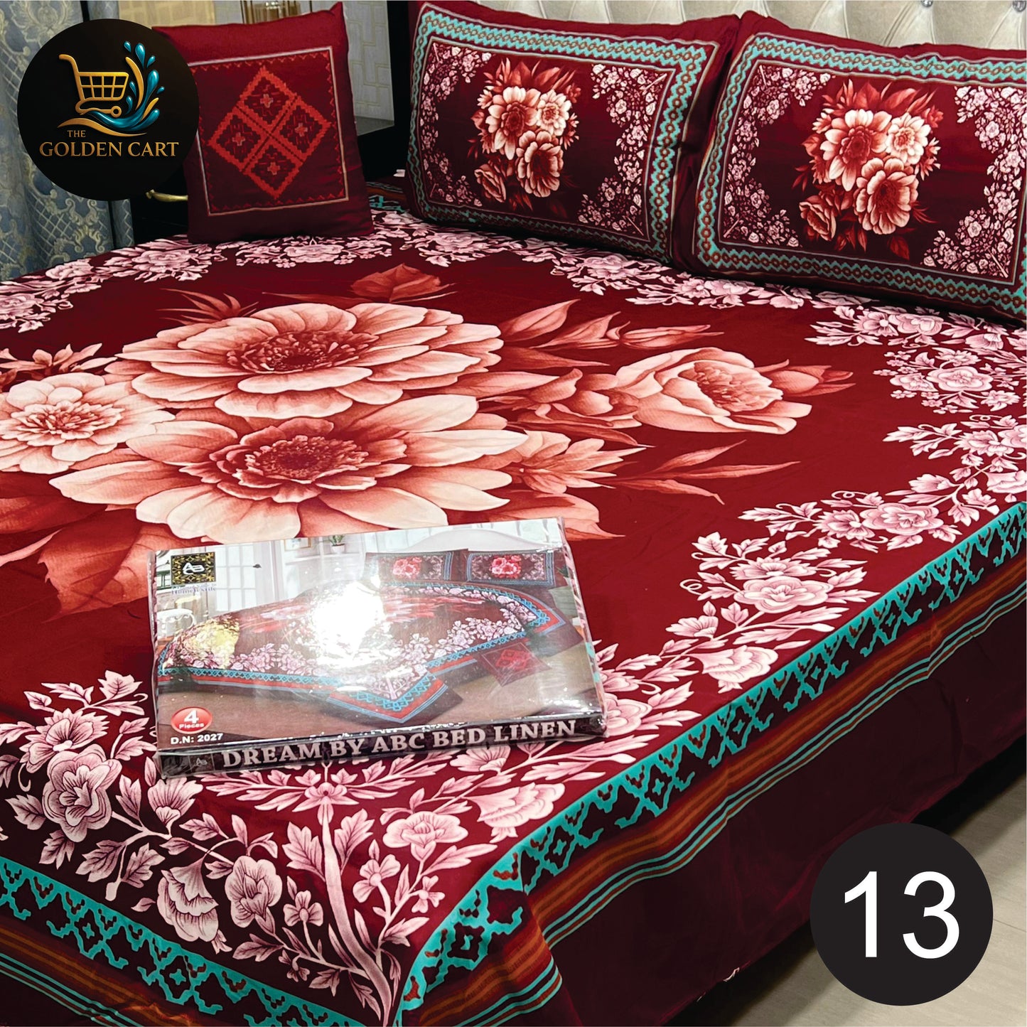 DREAMLAND 4 PCS - 3D PANAL BEDSHEET - CRYSTAL COTTON