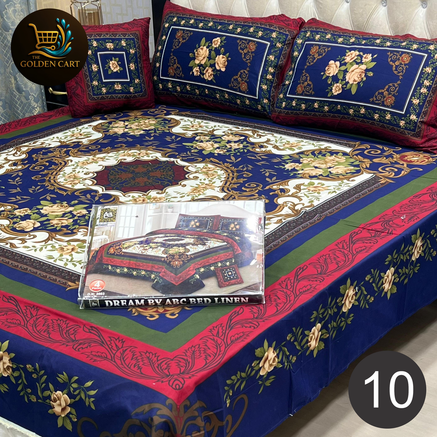 DREAMLAND 4 PCS - 3D PANAL BEDSHEET - CRYSTAL COTTON [Set B]