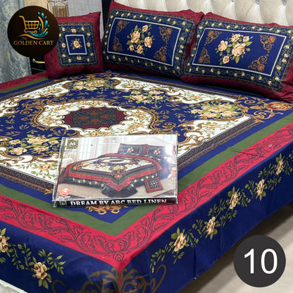 DREAMLAND 4 PCS - 3D PANAL BEDSHEET - CRYSTAL COTTON [Set B]