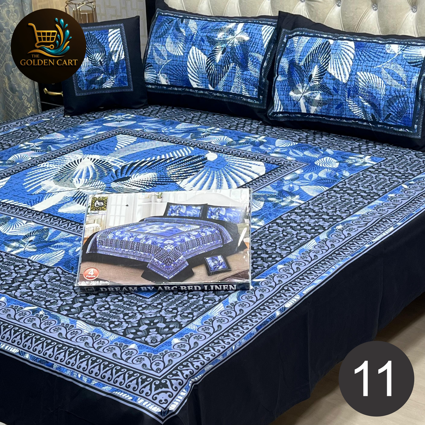 DREAMLAND 4 PCS - 3D PANAL BEDSHEET - CRYSTAL COTTON [Set B]