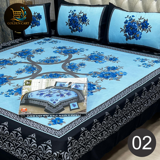 DREAMLAND 4 PCS - 3D PANAL BEDSHEET - CRYSTAL COTTON [Set B]