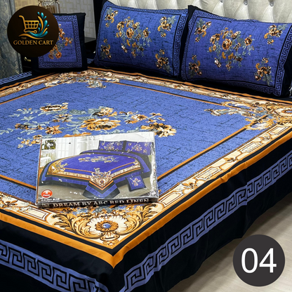 DREAMLAND 4 PCS - 3D PANAL BEDSHEET - CRYSTAL COTTON [Set B]