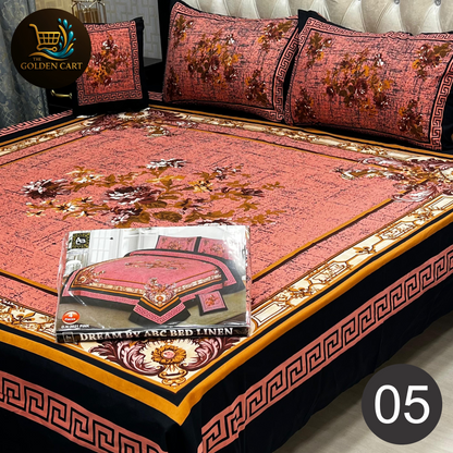 DREAMLAND 4 PCS - 3D PANAL BEDSHEET - CRYSTAL COTTON [Set B]