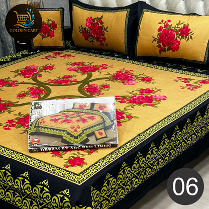 DREAMLAND 4 PCS - 3D PANAL BEDSHEET - CRYSTAL COTTON [Set B]