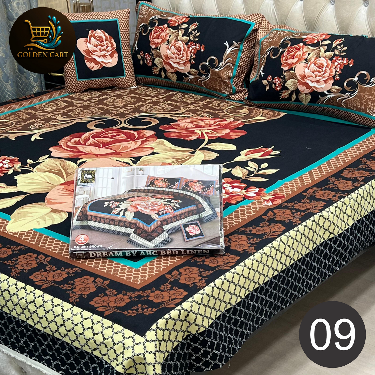 DREAMLAND 4 PCS - 3D PANAL BEDSHEET - CRYSTAL COTTON [Set B]