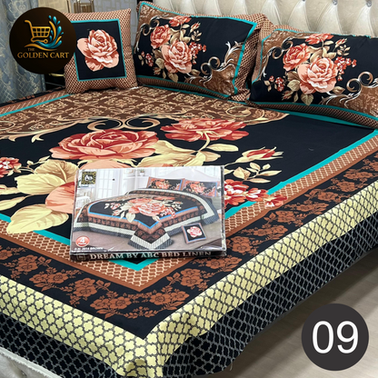 DREAMLAND 4 PCS - 3D PANAL BEDSHEET - CRYSTAL COTTON [Set B]